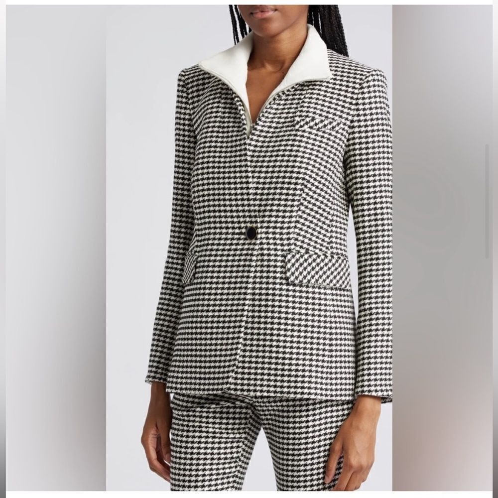 Veronica Beard Wilshire Houndstooth Dickey Blazer Jacket - Picture 2 of 3